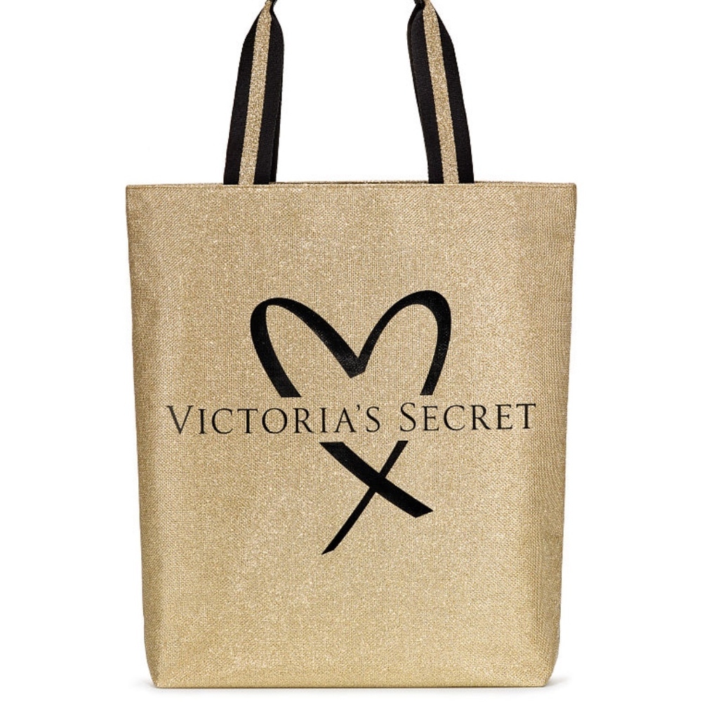 Victoria's Secret Fashion Show Tote Gold Shimmer NEW